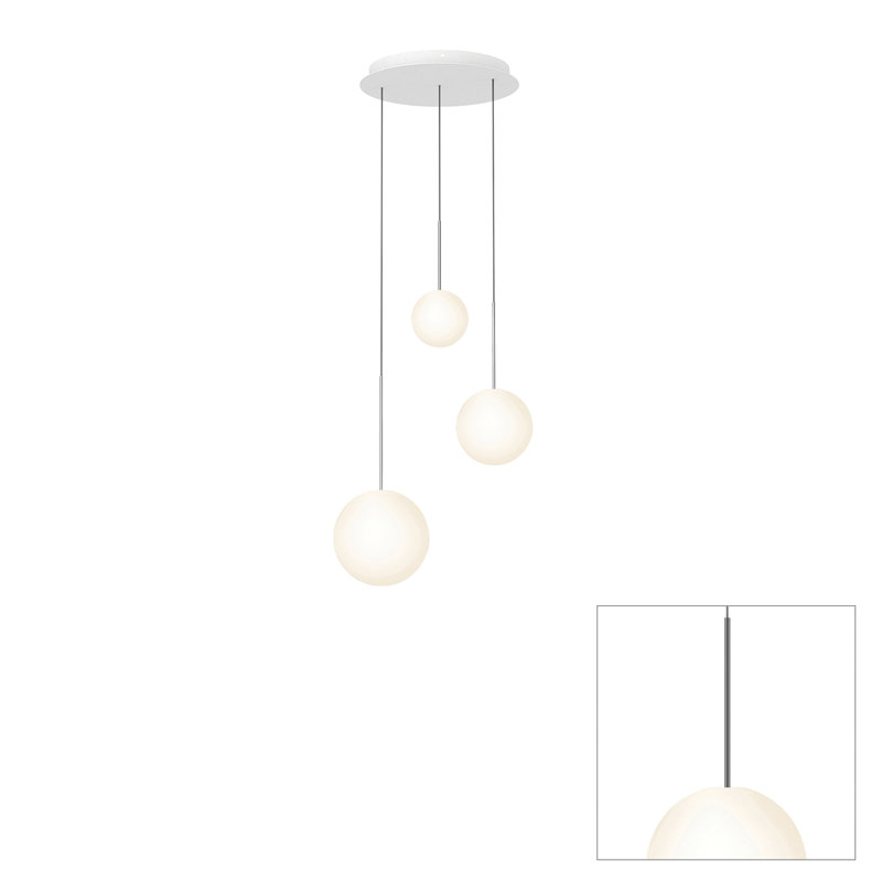 Lustre suspendu sphère Bola, H 118,4 po x l 17 po x P 17 po, Bronze industriel