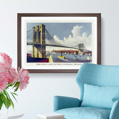 Illustration of Brooklyn Bridge - Picture Frame Painting Print