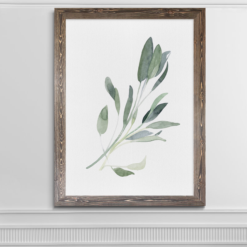 « simple sage i »-cadre photo imprimé sur verre, Encadré toile espresso, H 32 po x l 44 po x 1,25 po