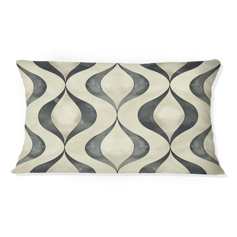 Coussin lombaire beige Mid-Century