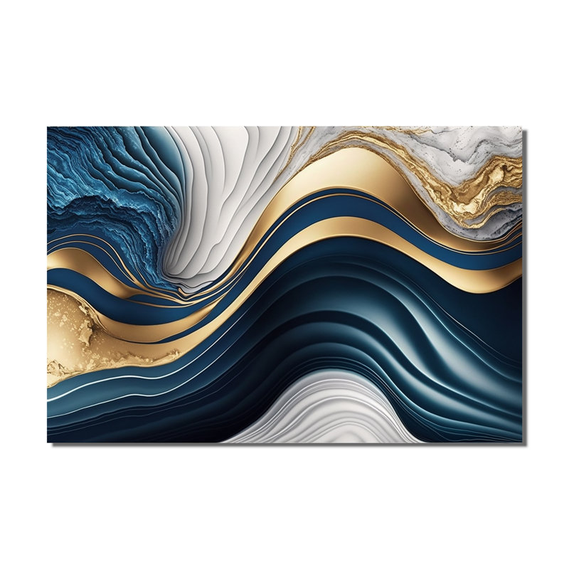 Abstract Geode Waves Blue I - Abstract Wall Art