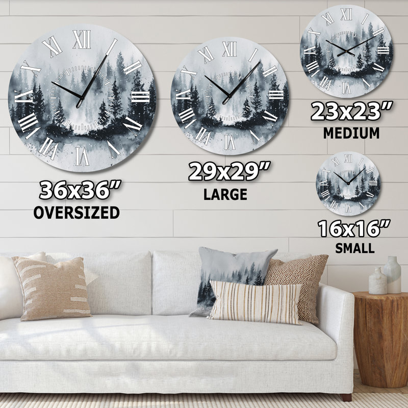 Horloge murale Misty Winter Forest, Petit