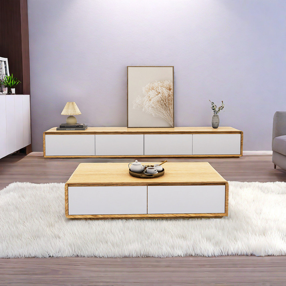 Aurora Craft HighEnd Coffee Table And TV Stand With Storage 2 Piece