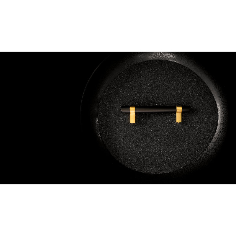 Sinclaire Bar Pull, 6.31, Matte Black/Brushed Golden Brass, 0.75
