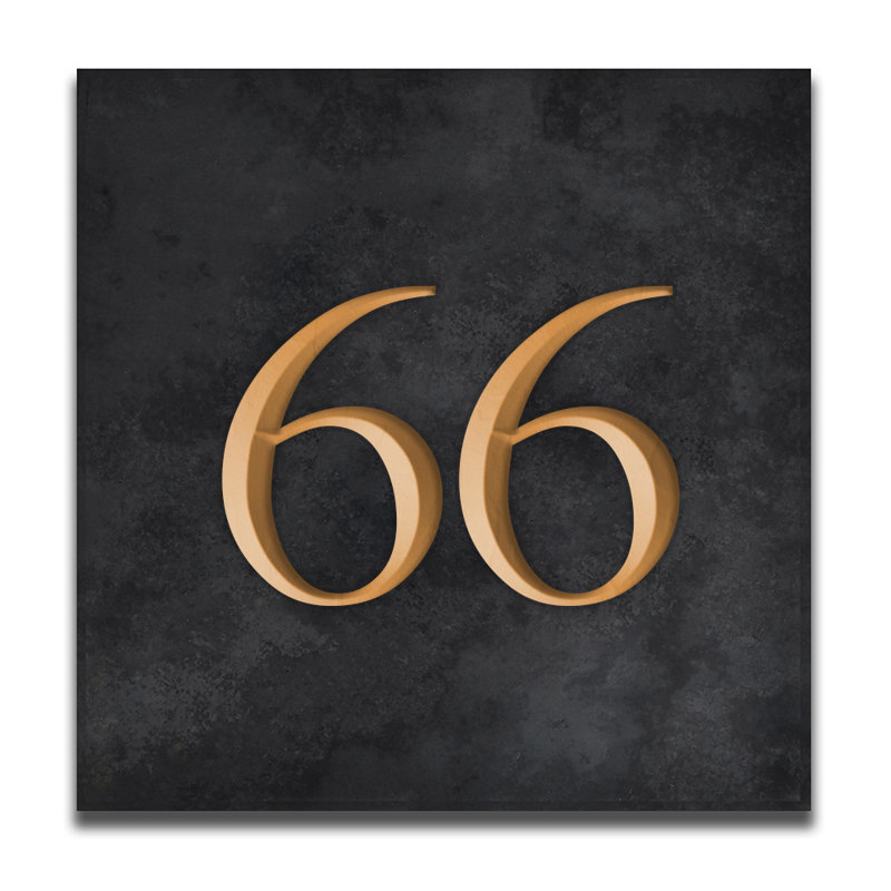 Velia 17.78cm H Stone House Number, 66, Gold