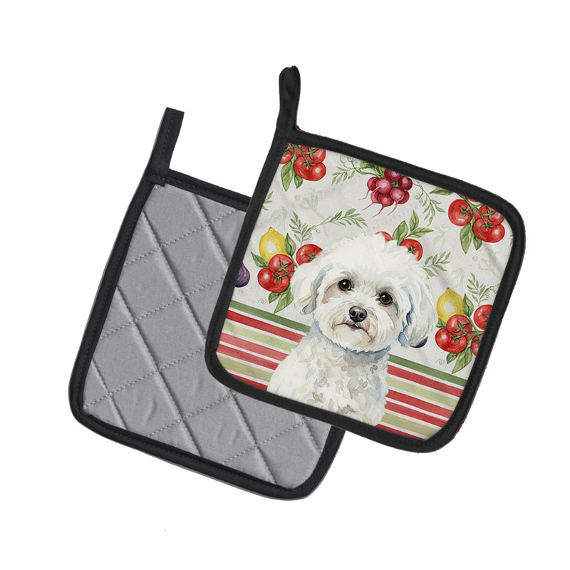 Paire de porte-casseroles Bichon Frise