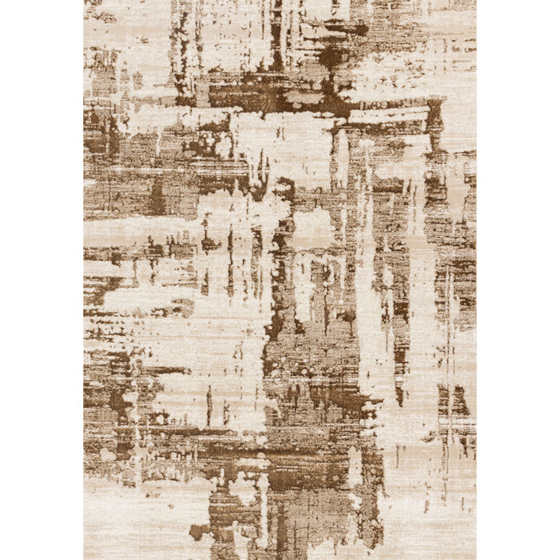 Tapis brun crème Zola, Rectangle 5 pi 3 po x 7 pi 7 po