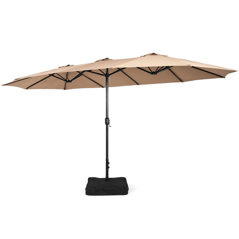 Gerardi 15' x 9' Rectangular Market Umbrella, Coffee