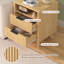 17.7'' W 2-Drawer Nightstand with Charging Station, Fluted Bedside Table with Open Cubby