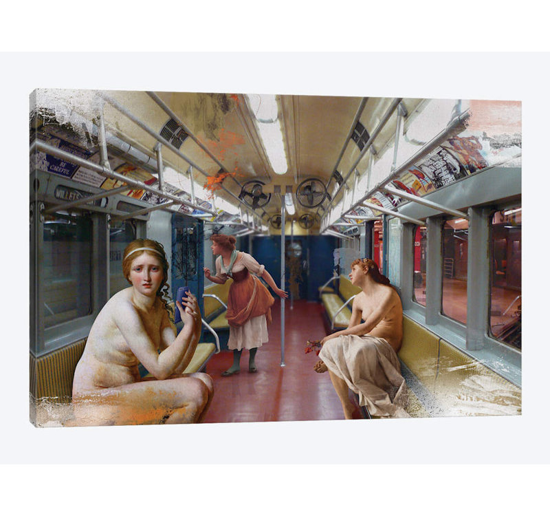 «Subway», reproduction sur toile, H 18 po x l 26 po x P 1,5 po, Pas de tapis, Toile tendue
