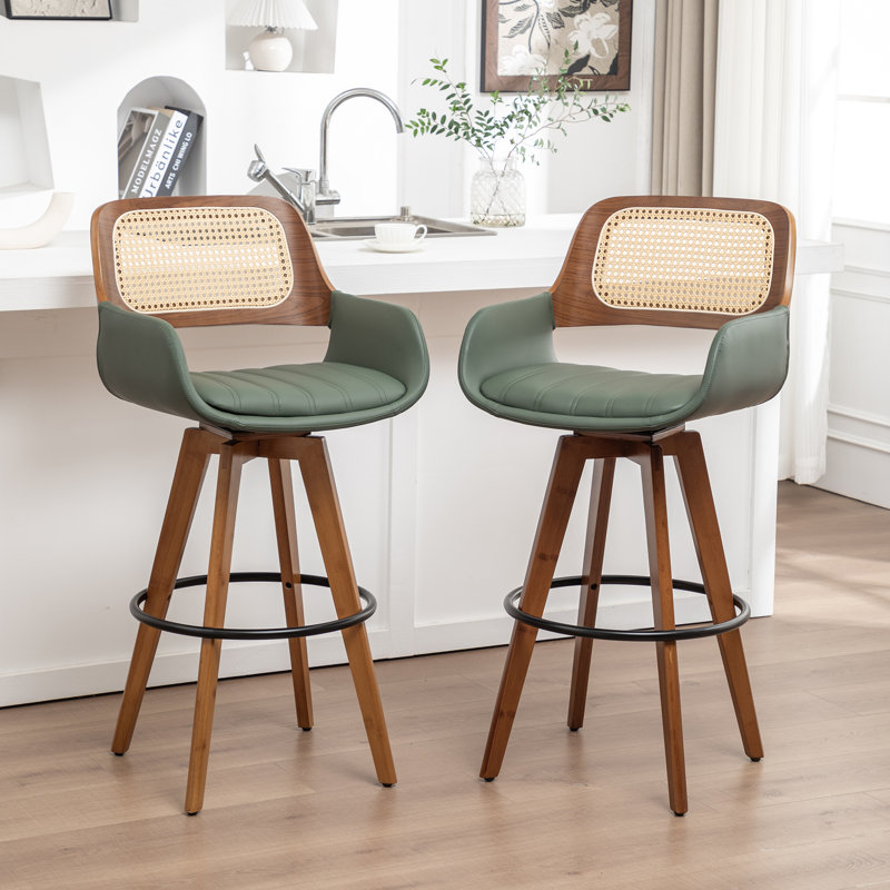 Derek Swivel Bar Stool, Counter Stool (68.6cm Seat Height), Green