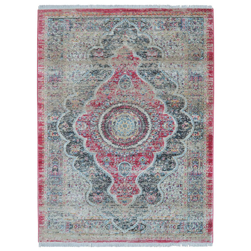 Beier Washable Area Rug, Large Rugs for Living Room Vintage Black & Red Carpet Area Rugs for Bedroom Dining Room Non-Slip Stain Resistant - MACHINE MADE POLYESTER AREA RUGS -Oriental Design