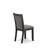 Monza Parson Dining Room Chairs - Dark Gotham Grey Linen Fabric Padded Chairs, Set of 2, Wirebrushed Black-478704029-478704030