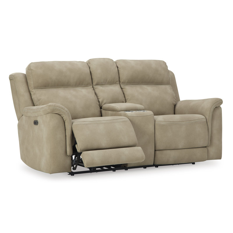 Causeuse inclinable électrique avec console Brookley, Beige