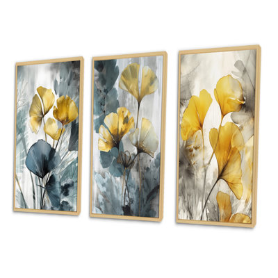 «Palm Tropical Ginkgo Artwork», 3 pièces