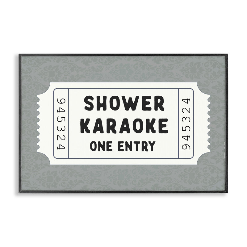 Giclée de douche à chanter pour la douche, giclée par lettré et doublé, H 12 po x l 18 po, Giclée encadrée noir minuit