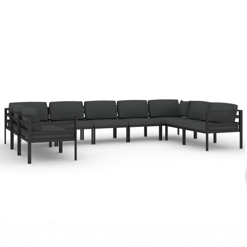 Ensemble modulaire de patio carré de 27,6 po de largeur avec coussins