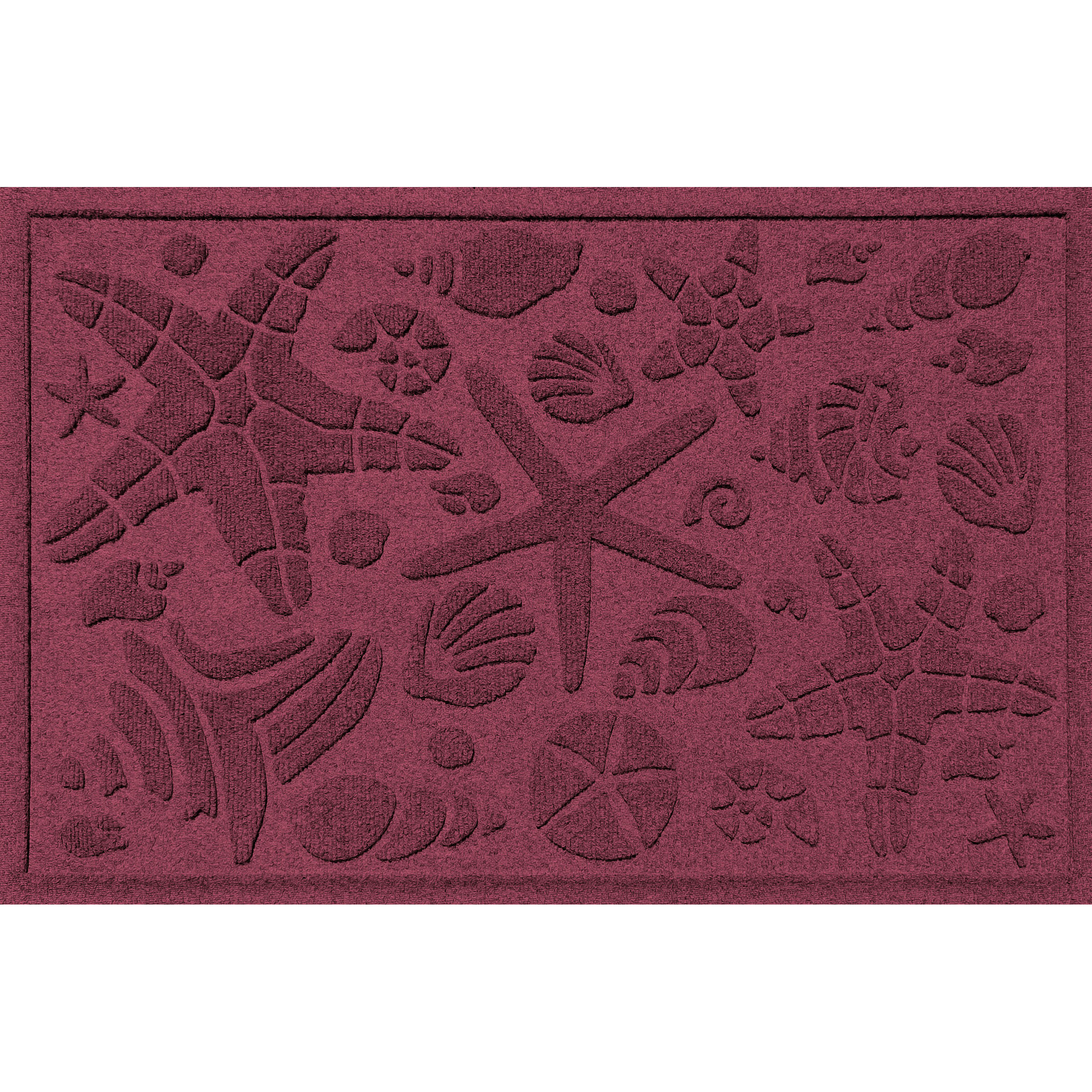 Bungalow Flooring Waterhog Gems Bordeaux 24 in x 36 in Pet Polyester Indoor Outdoor Door Mat, Red