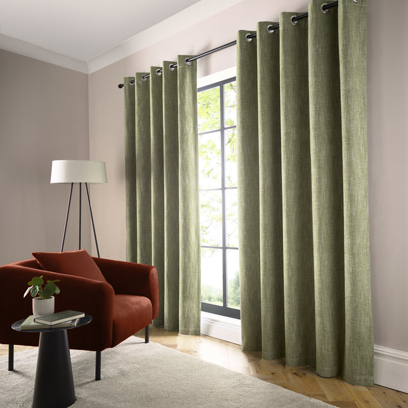 Boucle Chenille Blackout Curtain Panel Pair, 90" Width x 72" Drop (229 x 183cm)