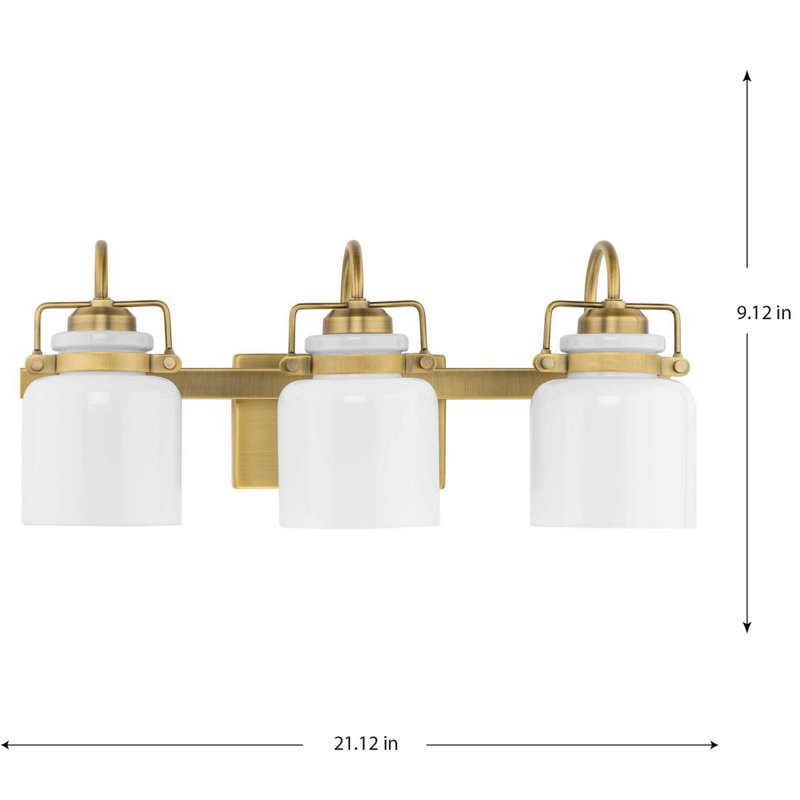 Azyria 3 - Light Dimmable Vanity Light, Vintage Brass