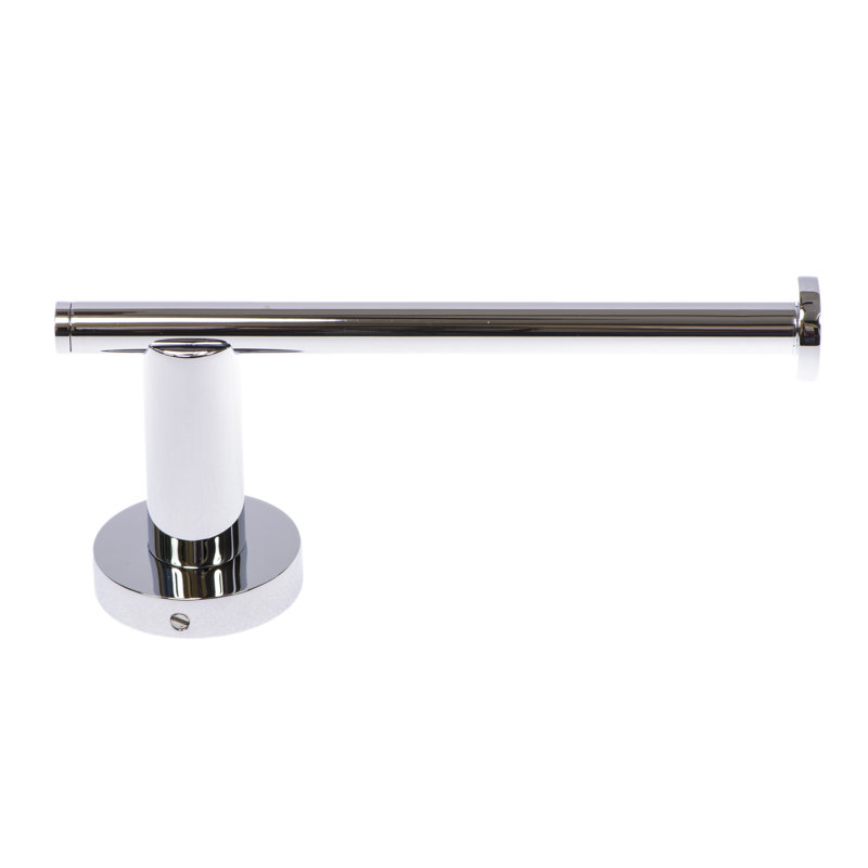 Polished Chrome Bathroom Towel Bar and Toilet Paper Holder Set
