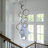 Modern 10-Ring LED Dimmable Geometric Chandelier, Black and Gold Foyer Light for High Ceilings with Remote & App Control