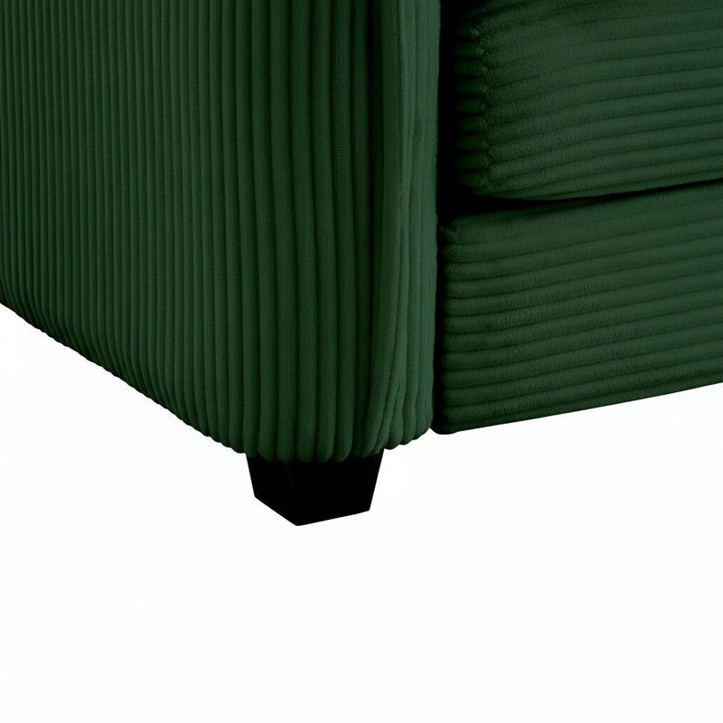 81 Inch Corduroy Loveseat Sofa With Pillows, Green