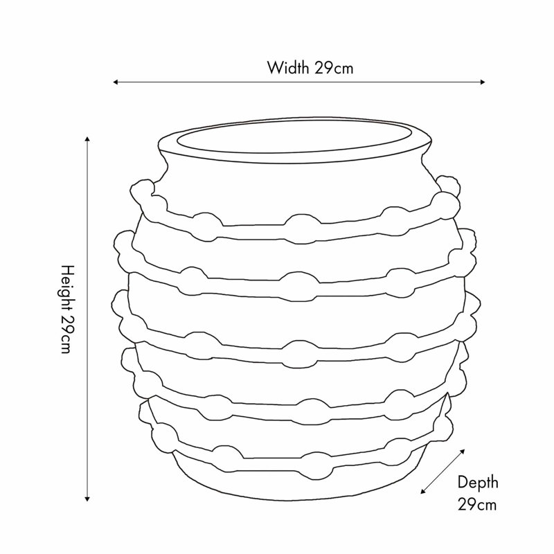 Bobble Fibrestone  Decorative Planter, Cream, 29cm H x 32cm W x 32cm D