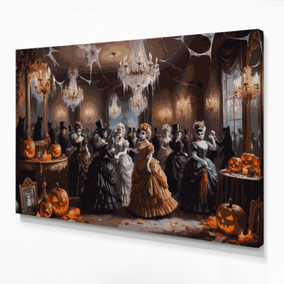 Halloween, art de fête d'Halloween antique, art mural sur toile brune