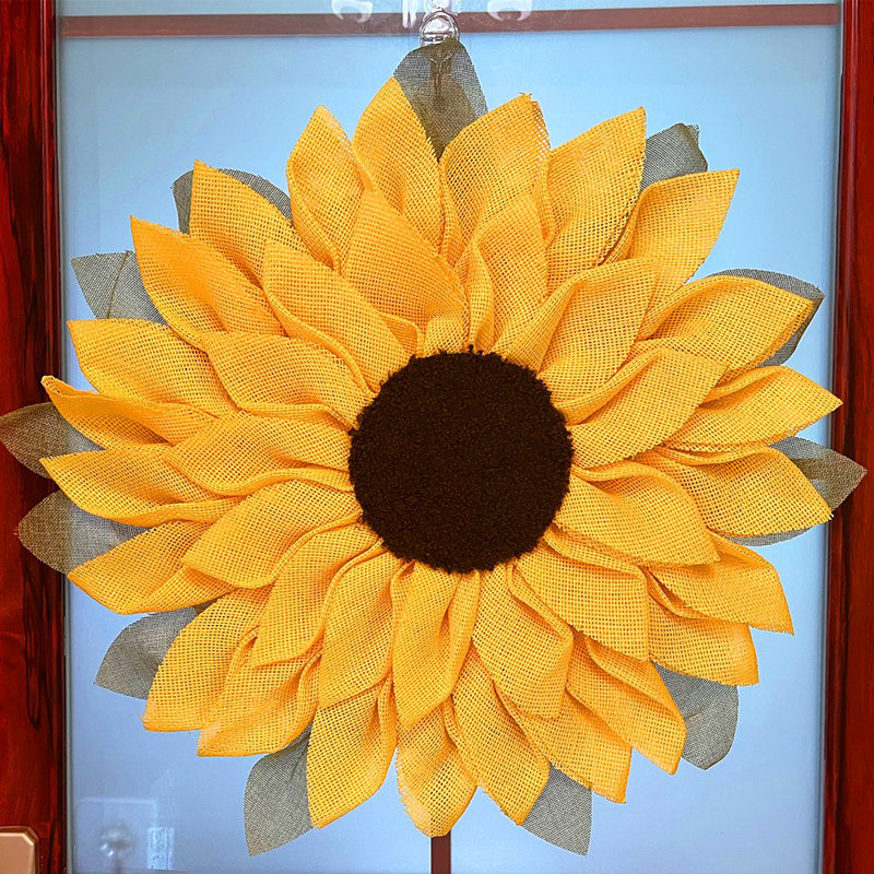 Jaxdon Faux Burlap 22'' Wreath