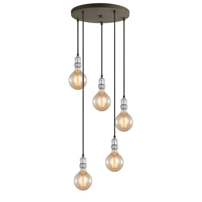 Luminaire suspendu pour grappe 5 lumières Pinnix