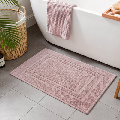 Tapis de bain 100% coton doux et antidérapant, lavable à la machine