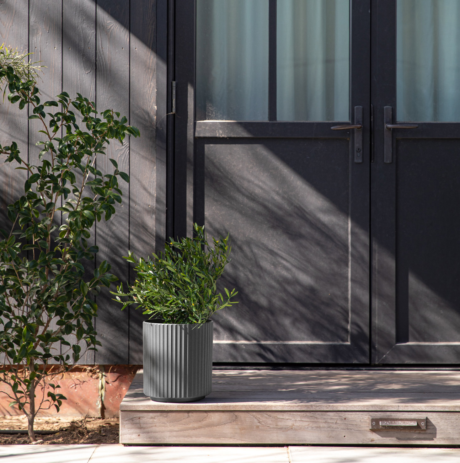 Demi Series 19" Pot Planter, 1, Gray, 11.5" H x 10.5" W x 10.5" D