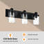 Luminaire de meuble-lavabo pour salle de bain, luminaire pour meuble-lavabo noir mat à 3 lumières avec abat-jour en verre transparent-2085157046-2085157033