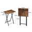 Folding Side Table with Cup Holder, Industrial Side Table for Living Room, Bedroom-359181399