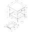 Table d'appoint Traditional avec 2 tablettes et 2 tablettes inférieures