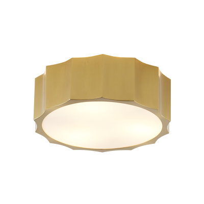 Plafonnier encastré rond en laiton 3 lumières Fabiano