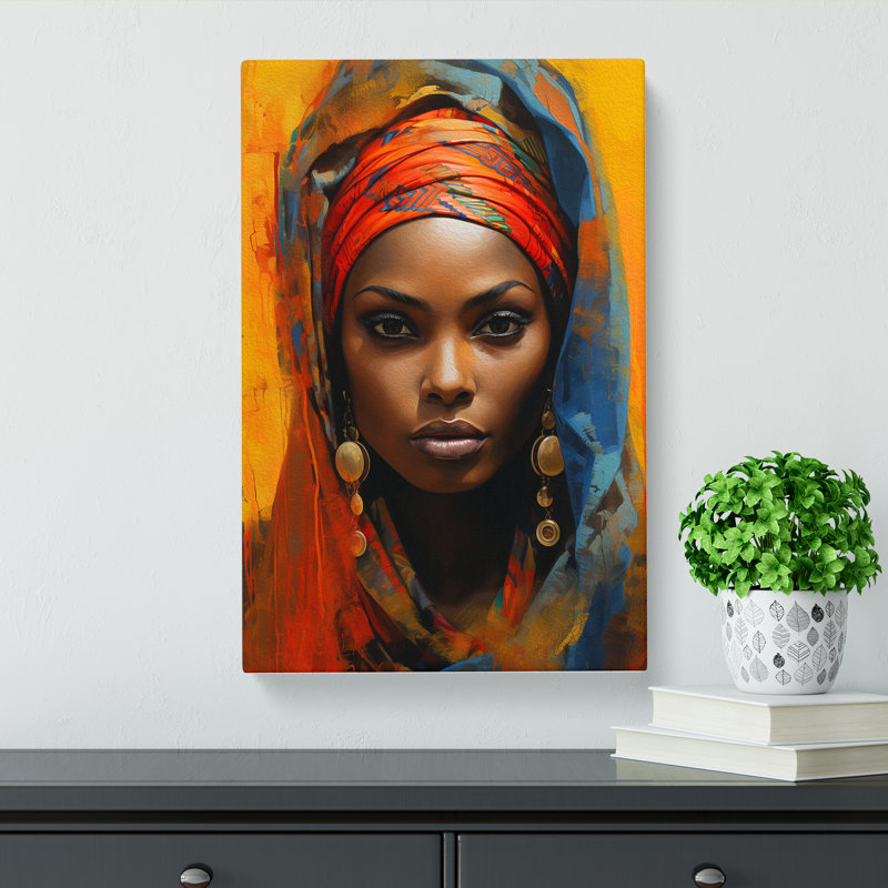 African Woman Colour Field No.2 - No Frame Print, 50cm H x 35cm W x 3cm D