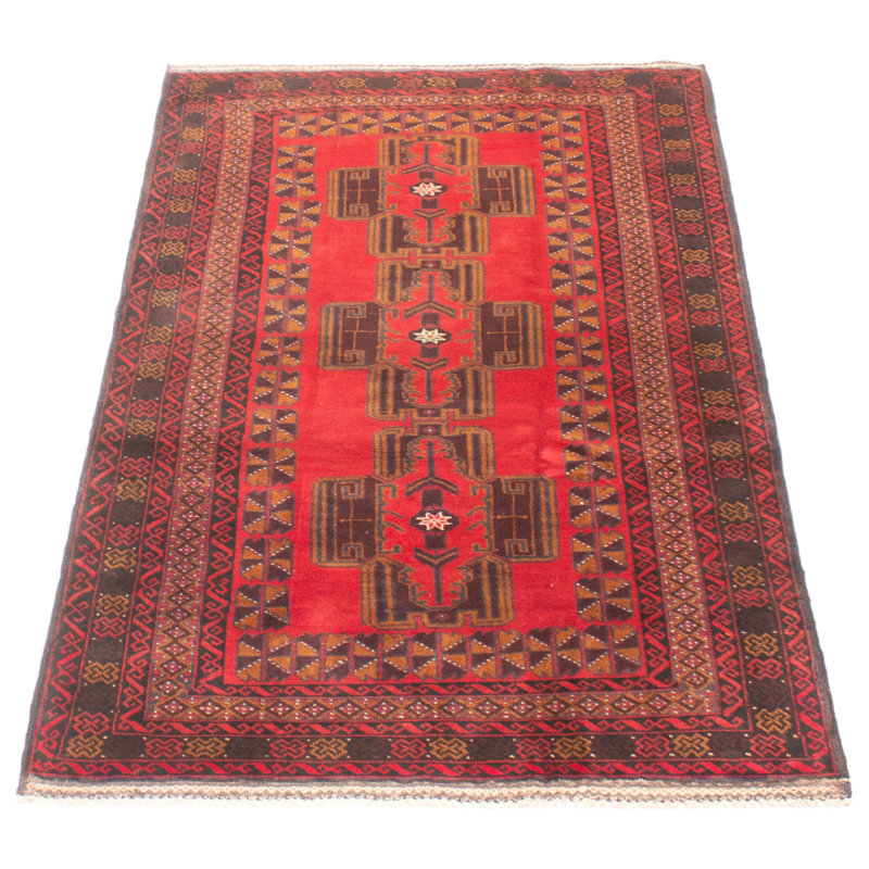 Tapis rouge Teimani 3 pi 8 po x 6 pi 4 po