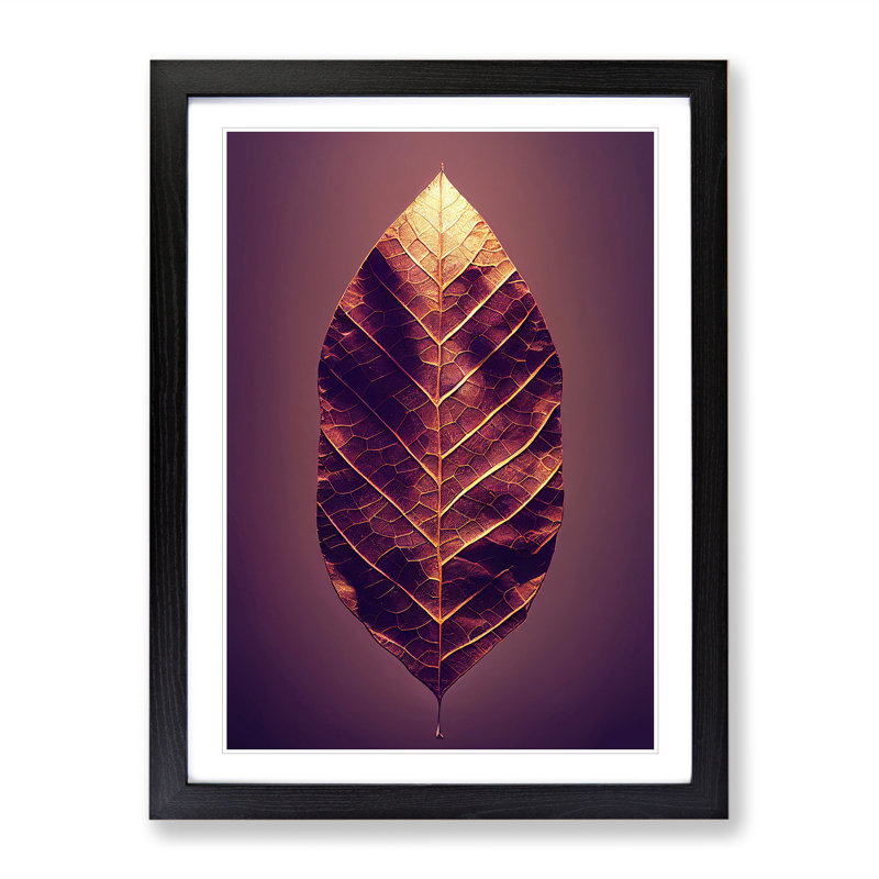 Royal Leaf - Single Picture Frame Print, Black Framed, 64cm H x 46cm W x 2cm D