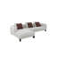 Canapé modulaire Mardi marron et beige en tweed avec 6 coussins-133333779-133333780