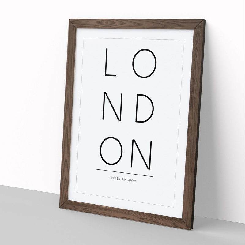 London United Kingdom - Framed Print, 36cm H x 27cm W x 2cm D, Walnut Framed