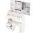 American Style 50.4" Tall White Vanity Table With Left Drawer, Right Sliding Mirror, Multi - Layer Storage And Cushioned Stool For Small Spaces 29.2" Long Bedrooms