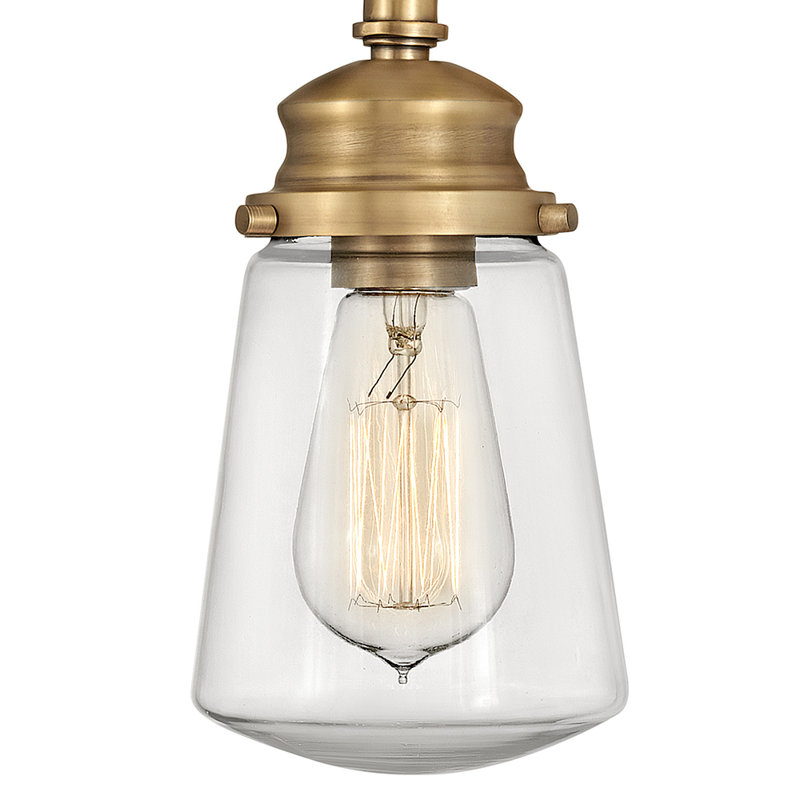 Heritage Brass Dimmable Outdoor Wall Light with Clear Glass