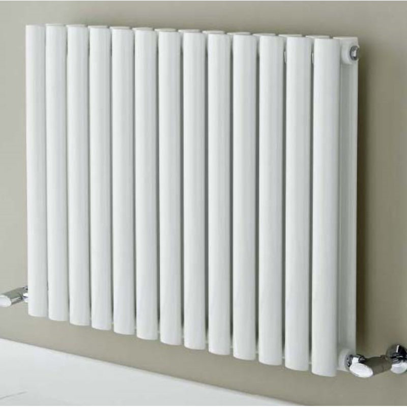 Krysta Vertical Oval Panel Radiators, White, 23.6cm H x 30.7cm W x 2.2cm D