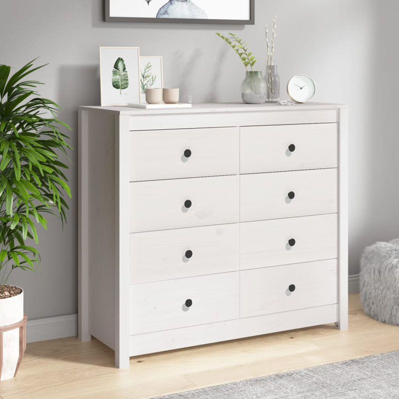 100cm Solid Wood Sideboard, White