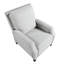 Chaise inclinable à dossier poussoir gris, style transitionnel pour les espaces de vie 1 pièce, chaise en chenille grise, pieds en bois exposés, finition noire
