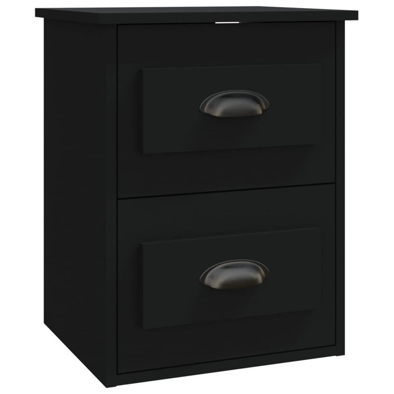ClassicLiving Wall-Mounted Bedside Cabinet 41.5X36x53cm, Black, Individual