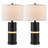 23.25’’ Black Table Lamp Set With Built-In Night Light And Usb Ports Bulbs Included
