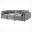 Ensemble de canapé modulaire en chenille 6 places avec repose-pieds-1535220357